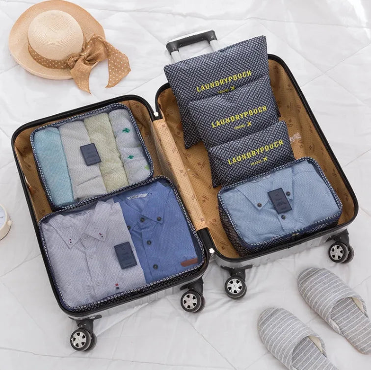 6/7PCS Set Travel Organizer Storage Bags Multifunction Packing Cube Bag For Clothes Tidy Portable Wardrobe Suitcase Pouch Case