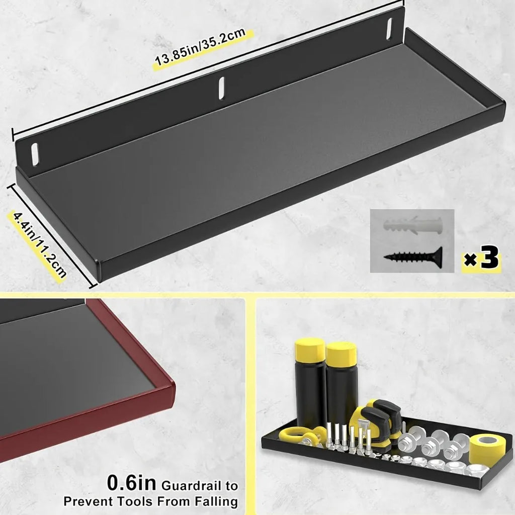 Metal Tool Organizer Wall Mount for Storage of Screwdrivers, Pliers, Hammers, and Wrenches in Workshop