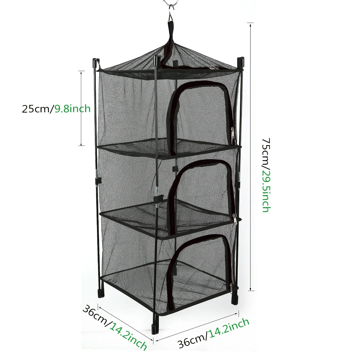 3/4 Layers Foldable Hanging Mesh Anti-insect Drying Storage Net Rack Drying Folding Net Camping Sun-dried Fish Drying Net Rack