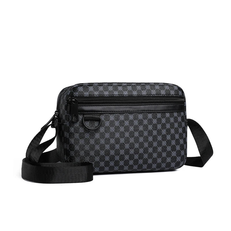 Newly designed neutral gender-neutral single-shoulder crossbody bag with patchwork vintage style, perfect for daily use.