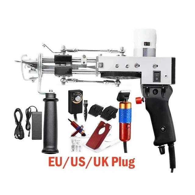 Tufting Gun 2 in 1 Set Electric Carpet Tufting Gun Electric Carpet Tapis Knitting Tufting Pistol Weaving Flocking Rug Machine