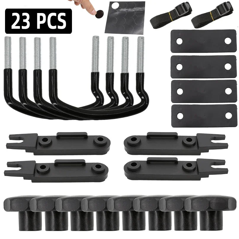 4 Set Universal Car U-Bolts Roof Box Mount Kit Metal Clamps Van Luggage Rack Accessories Secure Fitting Easy Installation