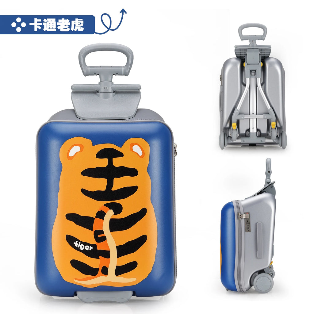 1-Piece Set of Children's Luggage That Can Be Used as a Ride-On Suitcase and Carry-On Travel Suitcase, a Travel Essential That Can Be Disassembled, Suitable for Children Aged 2-12