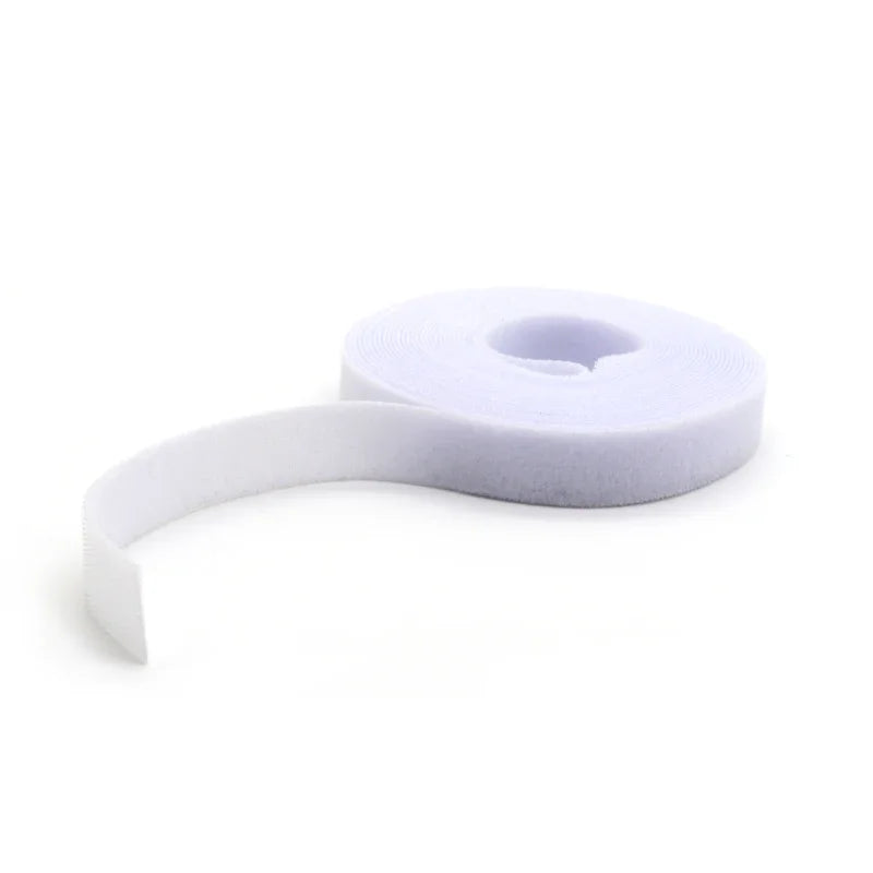 5m/roll White Cable Ties Reusable Loop Bundle Self Adhesive Nylon Strap Organizer Clip Wire Holder Management Fastening Tape DIY