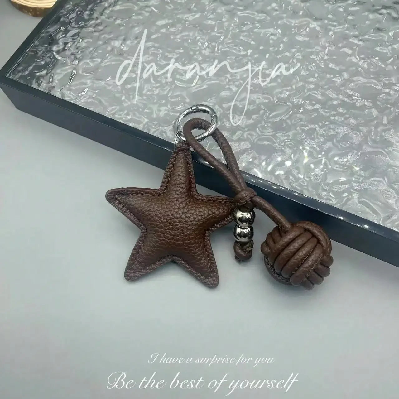Star Woven Ball Keychain Bag Charm DIY Personalized Fashion Handbag Accessories for Women Small Gifts  Crossbody Bags Keychain