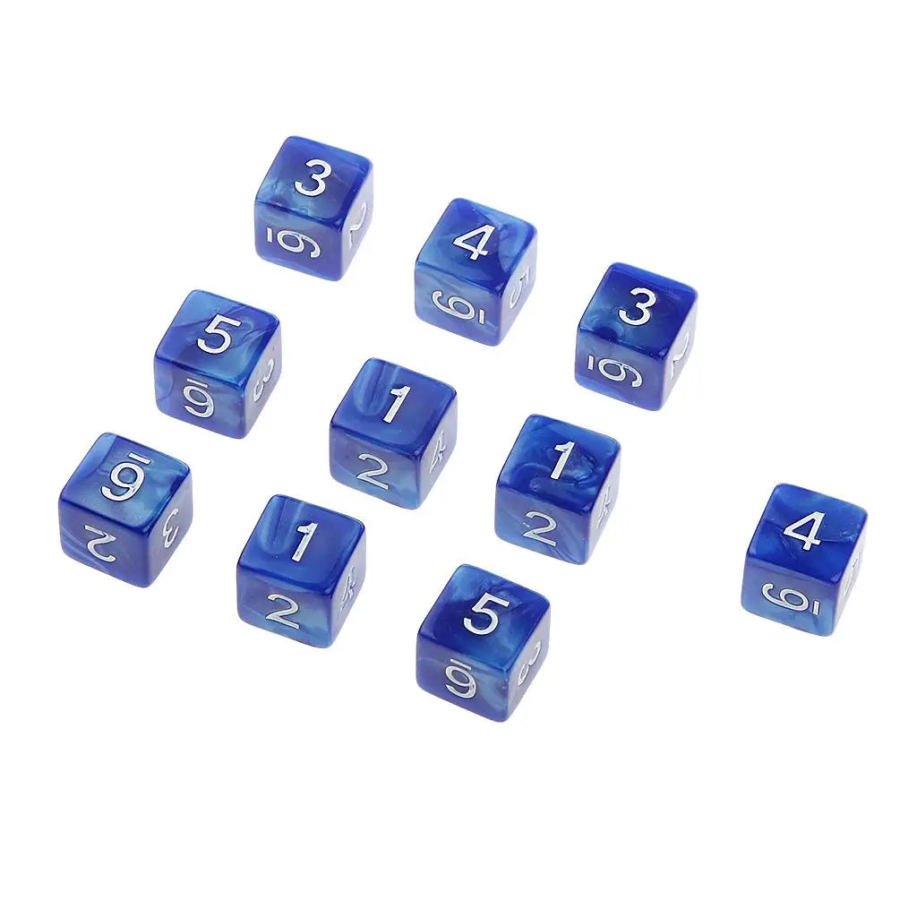 10pcs Acrylic Six Sided Dice D6 Dice Playing D&D RPG Games TRPG Lovers Gifts