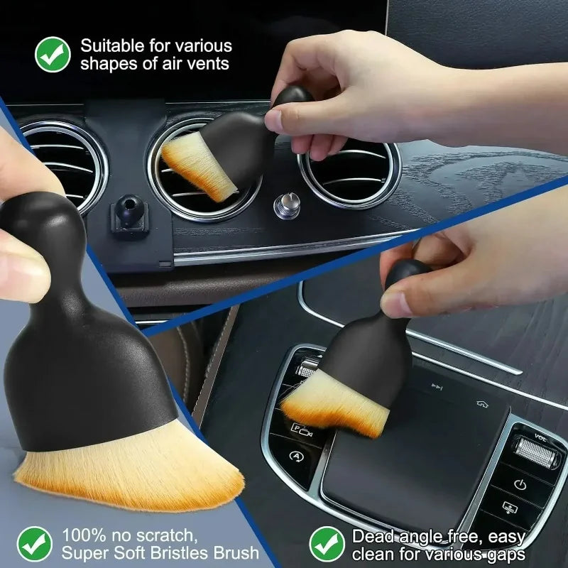 6Pcs Car Wash Care Detail Brush Set, used to clean wheels, dashboards, vents and other car cleaning brush auto parts