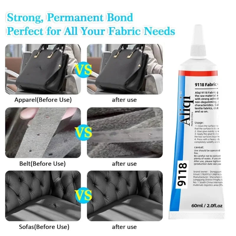 15/60ml Quick Dry Fabric Glue Waterproof Fabric Patching Glue Versatile Fabric Repair Seam Adhesive for Clothing Textiles
