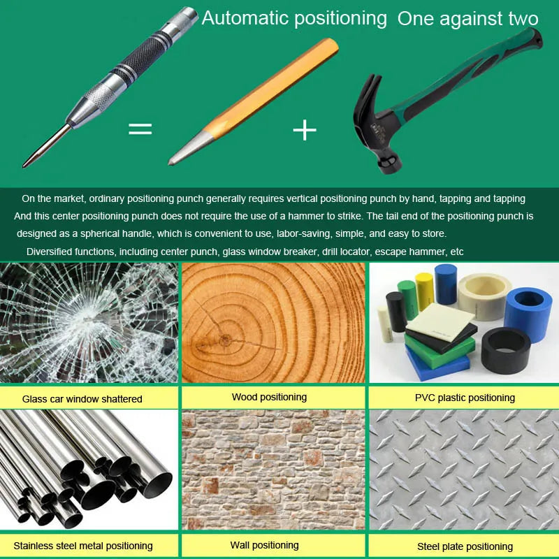 Window breaker glass impactor Labor saving Spring Type Automatic Center Punch Metal Steel Spring Load Punch Tool