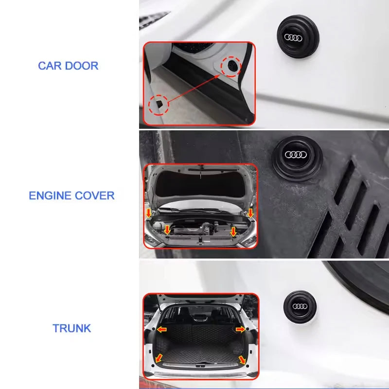For Audi Sline A4 A3 A6 TT S4 S5 S6 A1 A2 A5 A7 A8 Q1 Q2 Q3 Q4 Q5 Q Car Stickers Car door Soundproof Patch Shock Absorber Gasket