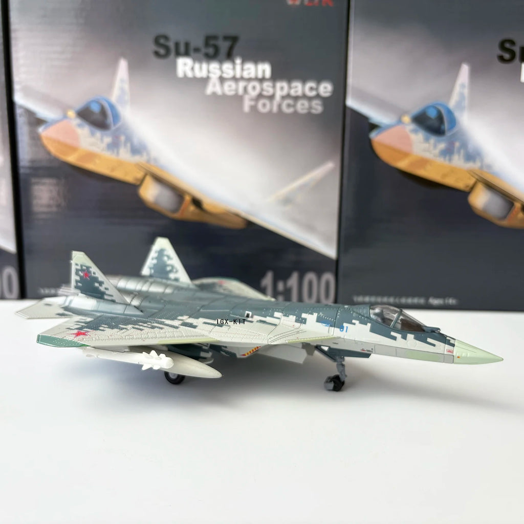 1/100 Scale Russian Air Force SU57 Stealth Fighter Model SU-57 01# Aircraft Metal Plane Aircraft Model Gift Display Ornament