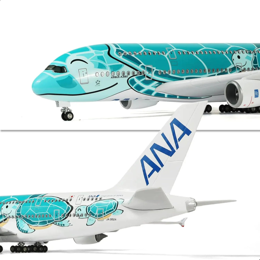 1/160 A380 for ANA Green Turtle Airplane Model Kits for Airbus A380 Model Plane for Adult Aviation Gifts or Aircraft Collection