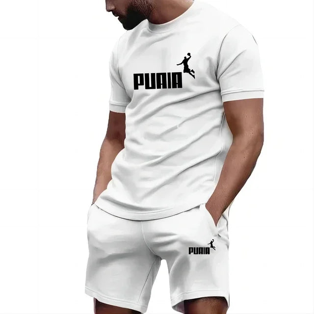 Summer Men's Sets Fashion Tracksuit Men Short Sleeve T Shirts+Sport Shorts Suit Men Casual Men Clothing Mens Joggers Sets S-4XL
