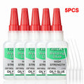 5PCS LOOLIFL 5g High Strength Oily Welding Glue, Instant Cyanoacrylate Adhesive for Wood Furniture, Metal, Plastic, Crafts, Woodworking, Ceramic, Leather, Shoe Sole, Glass, Pottery, Universal Fast Repair Glue