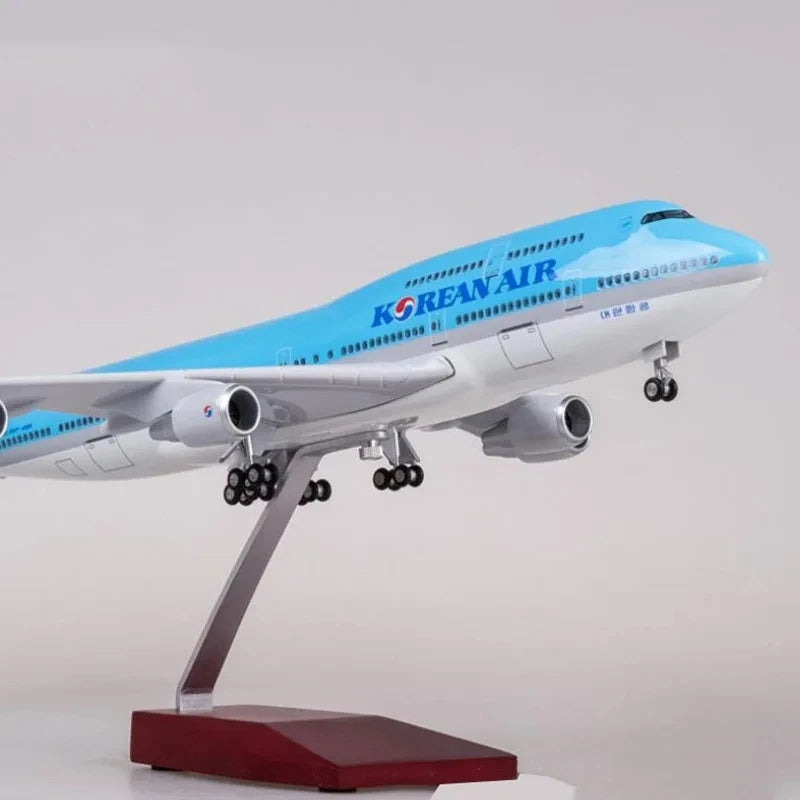 B747 Korean Air Airplane Model 47cm Planes Model 1:150 Scale Resin Diecast Aircraft Model Collectible Miniatures Adults Fun Gift