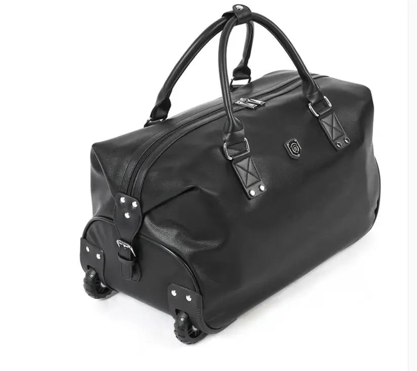 Women Travel Trolley Bag Travel Wheeled handbag 20 Inch 22 Inch PU leather travel luggage bag with wheels Carry on hand luggage
