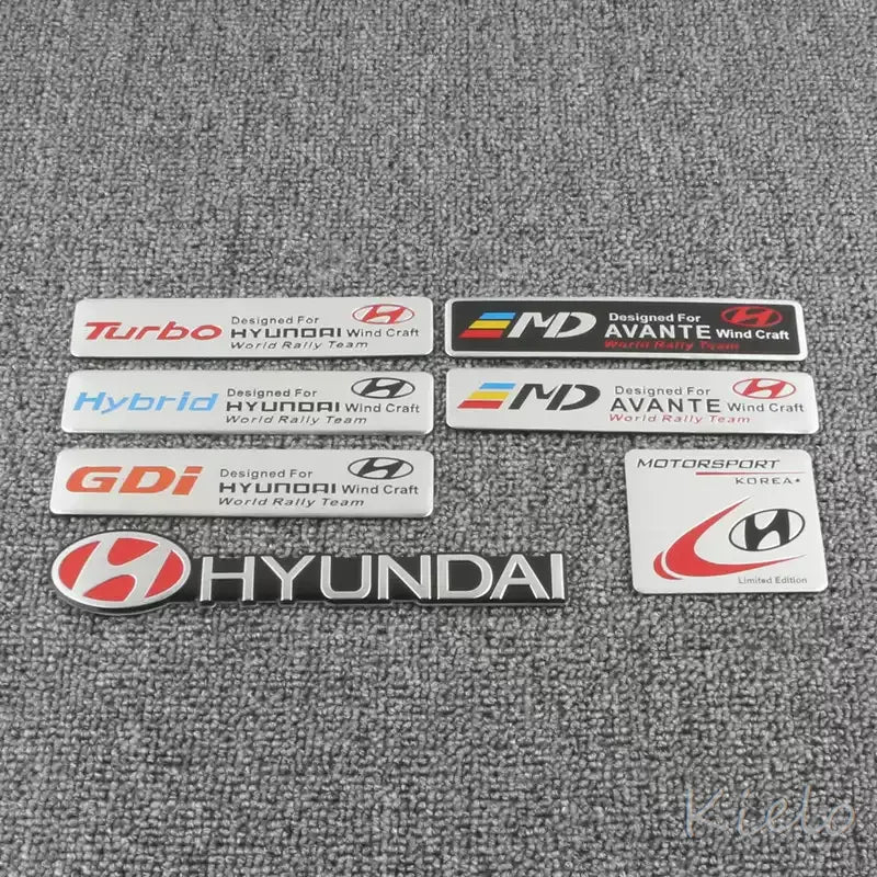 3D Aluminum Car Styling Stickers Body Trunk Decoration For Hyundai HB20 KONA i20 i10 IONIQ Elantra Palisade Sonata Grandeur