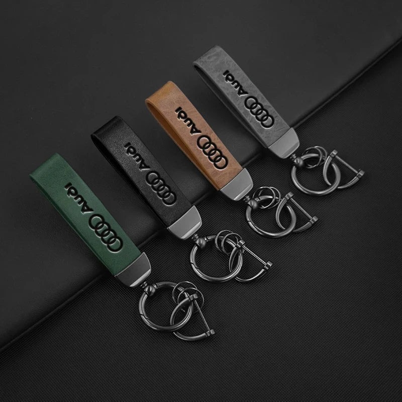 Leather Car Keychain Key Chain Keying Pendant Holder Accessories For Audi Sline A4 A3 A6 TT S4 S5 S6 A1 A2 A5 A7 A8 Q1 Q2 Q3 Q4