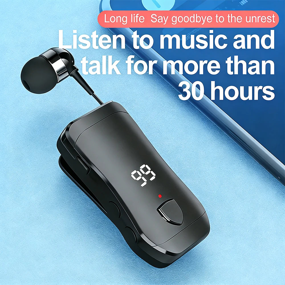 X-200-In-ear type, Bluetooth headphones, with cable and extendable design, suitable for business use, 30 hours of music playback