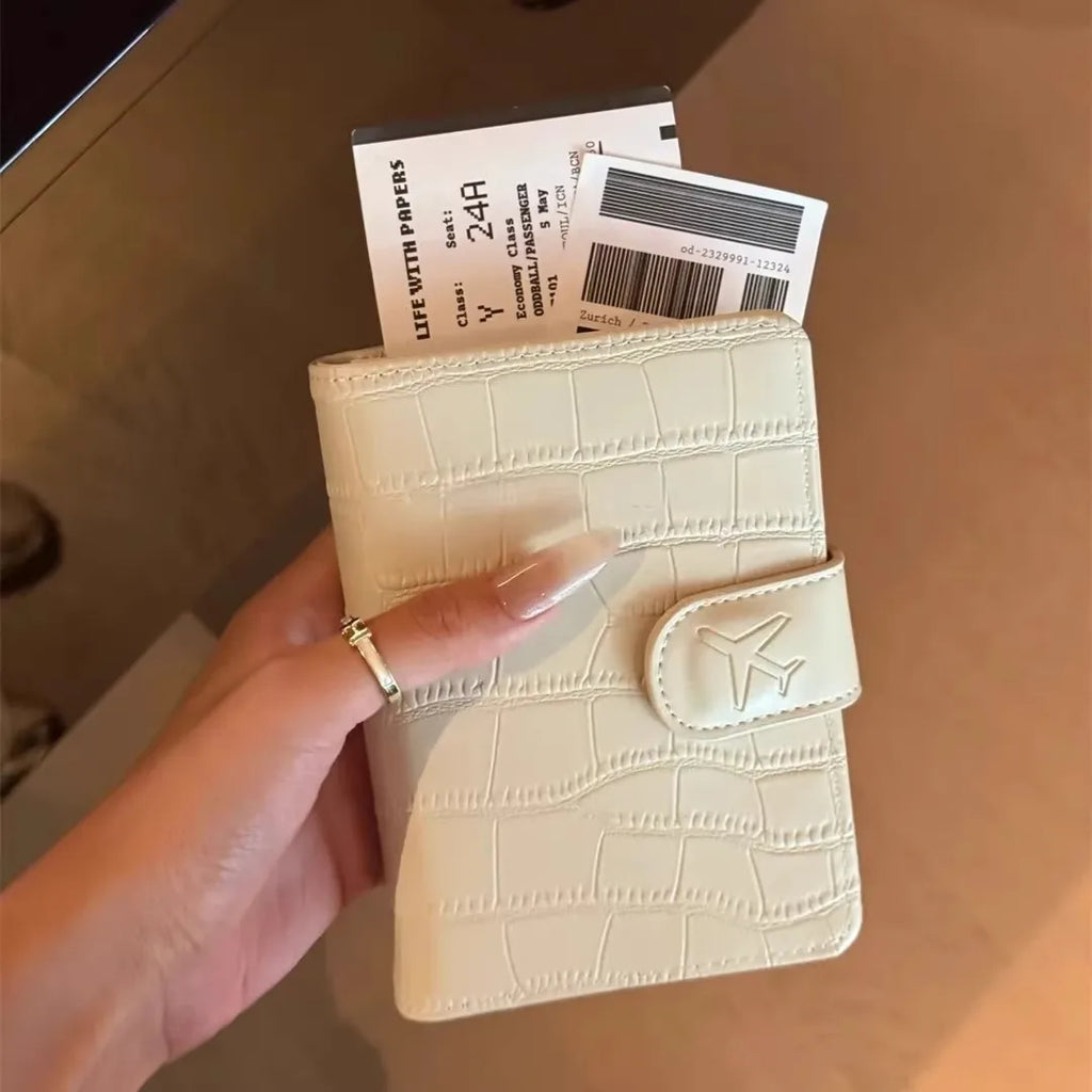 Slim Multifunctional Passport Holder Genuine Leather Travel Document Organizer Multiple Card Slots New