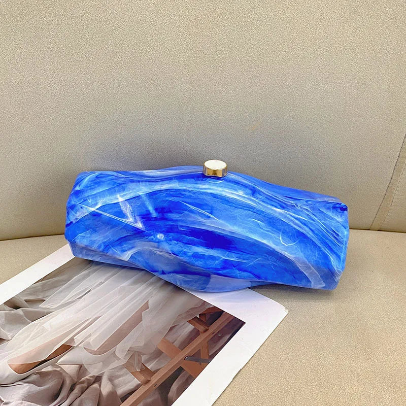 NicheDesignUniqueHigh-End Feel Acrylic Box Bag CasualVersatile Stone Pattern Handheld Crossbody Bag From China Mainland