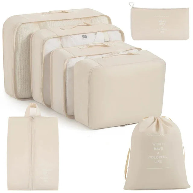 11Pcs Travel Packing Cubes Set Waterproof Luggage Organizer Drawstring Storage Bags for Clothes Shoes Underwear Cosmetic