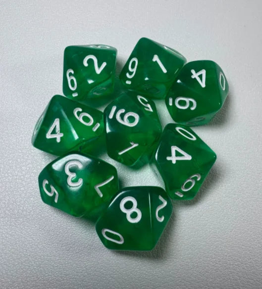 7 Pieces/set of 10-sided Number Dice 1-10 Fun and Educational Board Game Multi-color Set