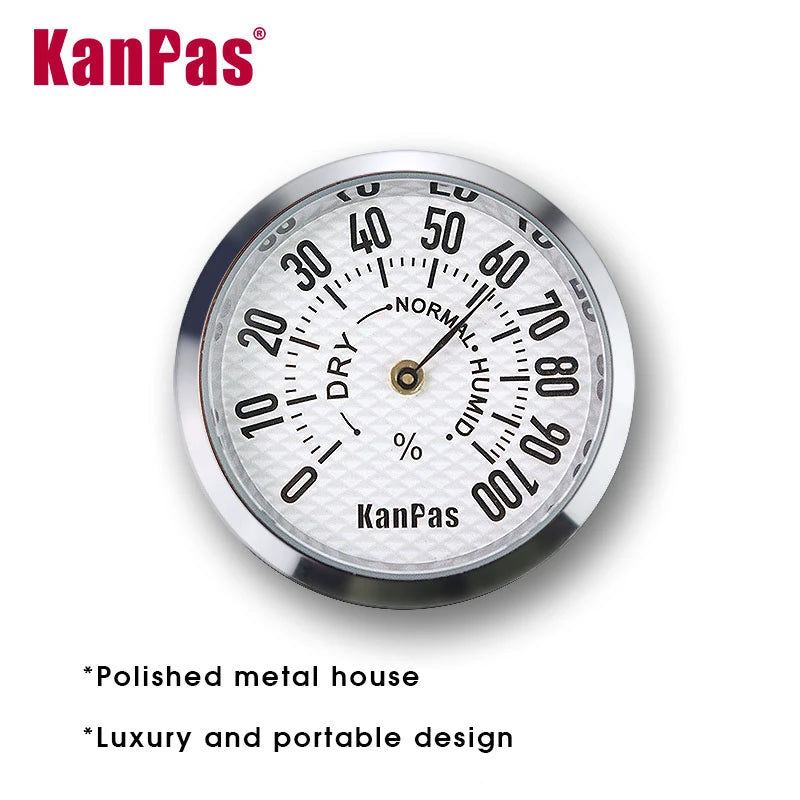 KANPAS Thermometer Hygrometer Mechanical Temperature Humidity Gauge Premium Metal Case No Battery for Car RV Home Outdoor Guitar