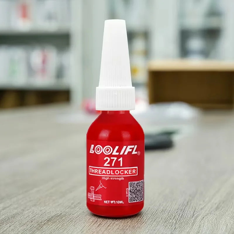 Large Package - Outdoor Portable Glue, Medium-Strength Anaerobic Removable Blue Glue, Oil-Resistant, Vibration-Resistant + High-Strength Red Permanent Screw-Locking Glue Combo, 10ml Capacity, Removable