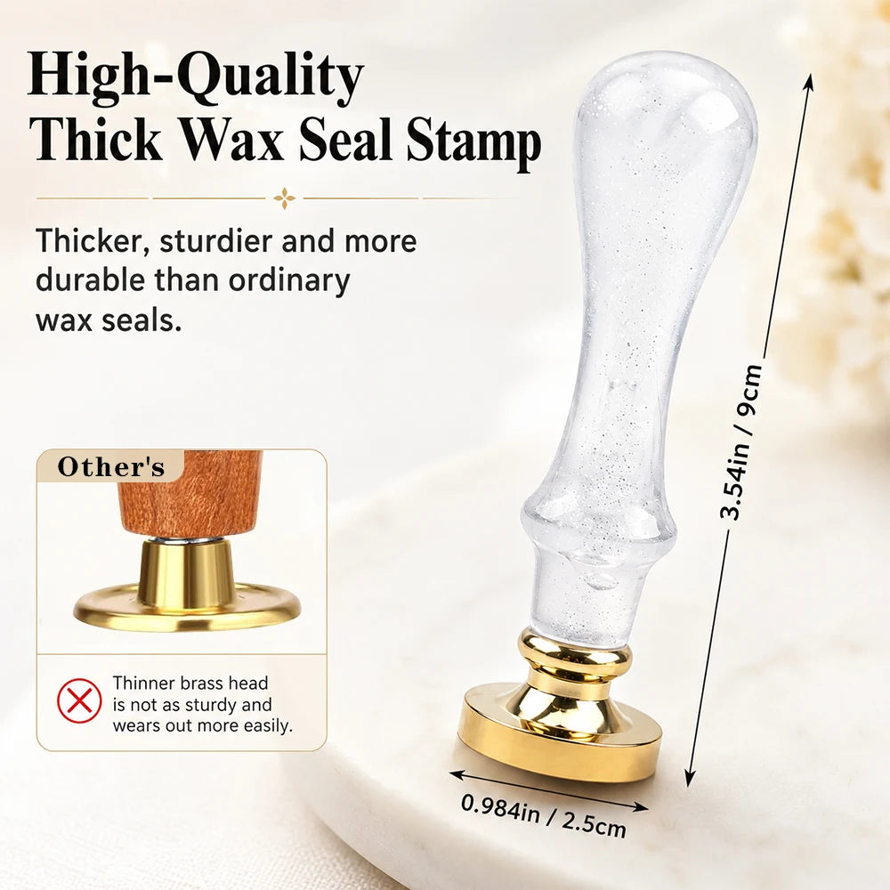 26 Letter Wax Seal Stamp,25mm Brass Head with White Bubble Handle Wax Stamp for Wedding Invitations,Birthday Cards,Envelopes