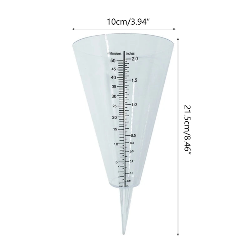 Garden Cone Rain Gauge Transparent Inserted Rain Gauge Equipment for Landscaping Indoor Outdoor Garden Yard Decoration