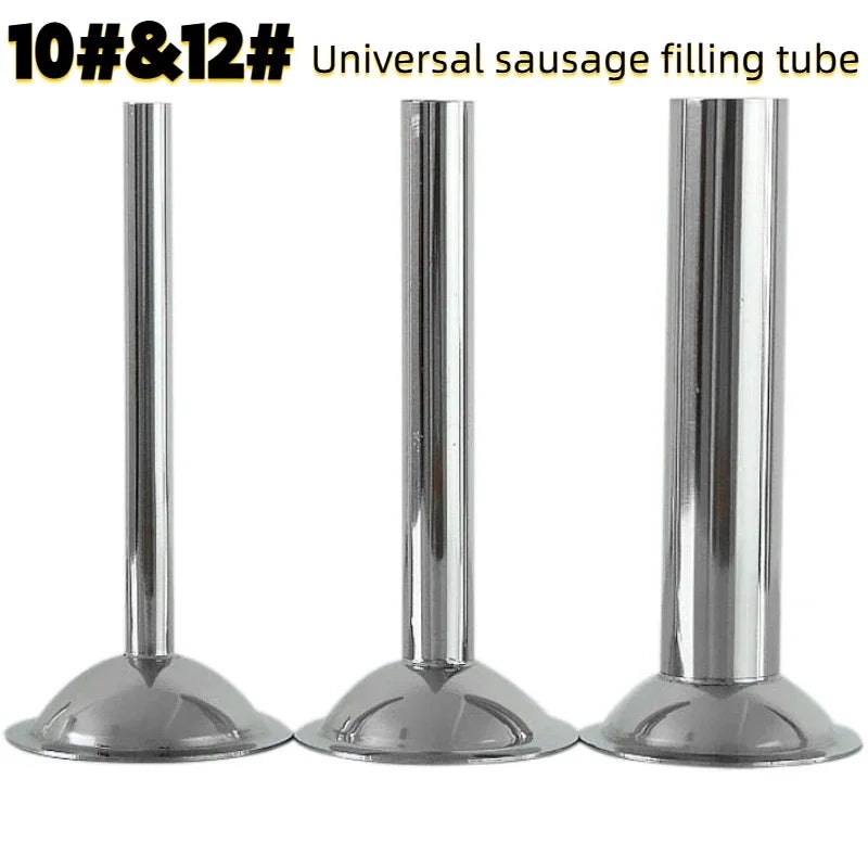 3-Piece Sausage Filling Kit for Meat Grinders 10 and 12, Stainless Steel Grinding Tube, Sausage Filling Nozzle Filling Tube