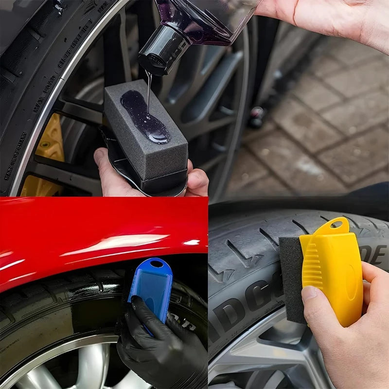 Car Tire Waxing Brush Polishing Cleaning Wipe Washing Tire Sponge Brushes Car Wash and Maintenance