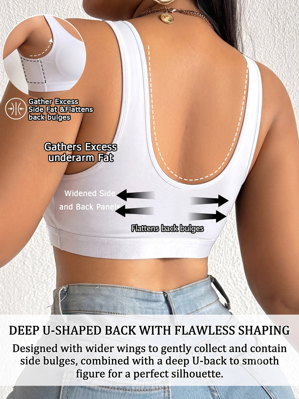 Thin Cup Plus Size Women Bra Full Cup Wireless Front Closure Lingerie Side Support Solid Basic Daily Comfortable Bra