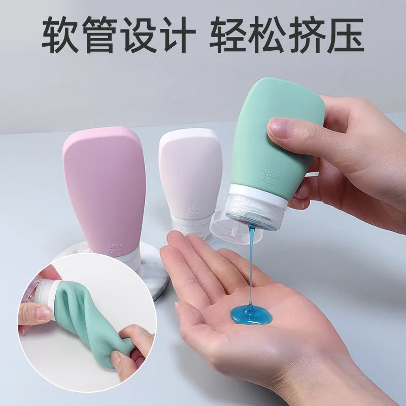 Portable Silicone Travel Bottle Cosmetic Storage Refillable Lotion Bottle Leakproof Shampoo Container Squeeze Tube Empty Bottle