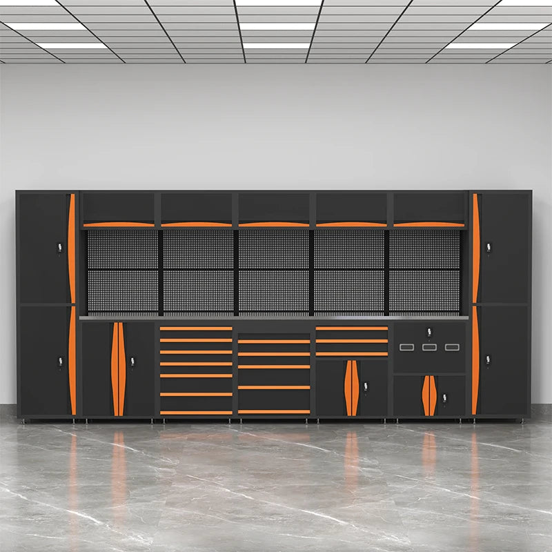 CYD Steel Garage Storage System Modular Tool Cabinet Heavy Duty Workshop Metal WorkBench Tool Bench Garage Workstation Cabinet