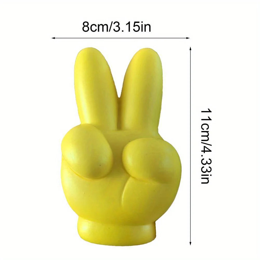 1PC Cute Victory Finger Car Antenna Topper EVA Yellow Decorative Car Topper Antenna Balls Creative Car Styling Tool Dropship