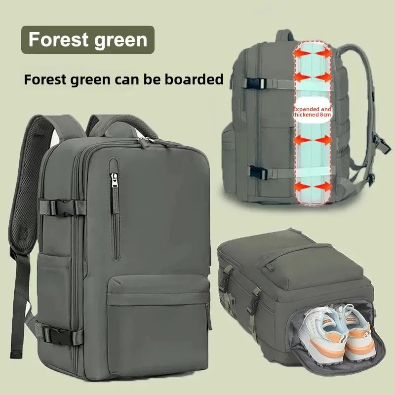 Large Capacity Expandable Travel Backpack Double Shoulder Bag for Business Trips Mountaineering And Computer Carrying