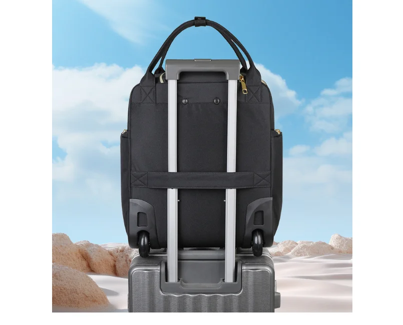 Women Business Rolling Trolley Bag Travel Wheeled Luggage Trolley Bag Mother Rolling Tote Bag Rolling Bags Carry on Hand Luggage