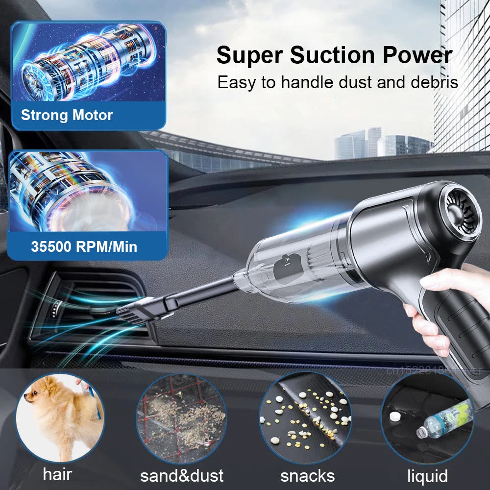 Car Vacuum Cleaner Wireless Portable Vacuum Cleaner 95000PA Powerful Handheld Vacuum Cleaner High Power Mini Blower for Car Home