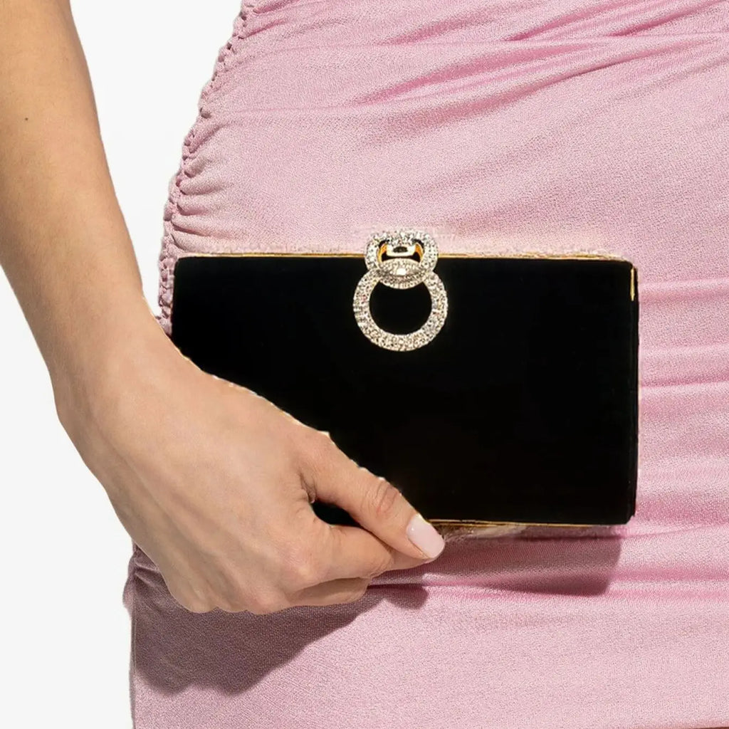 Velvet Women Evening Bags Diamonds Metal Golden Clutch Bags Flap Design Fashion Lady Gift Wedding Bridal Handbags Purse