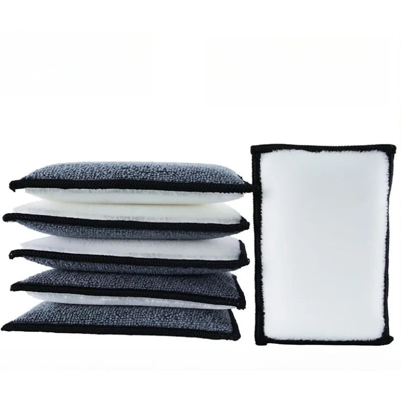 2PCS Microfiber Car Cleaning Sponge Pads Interior Detailing Applicator Sponge Dashboard Leather Seat Window Car Wash Cleaning