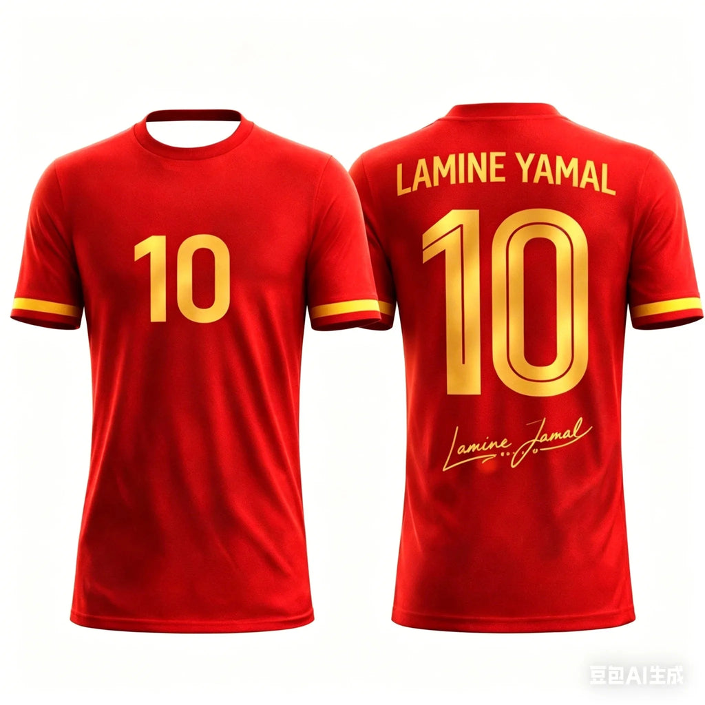 Yamal 3D Football Fan Sports T-shirt Breathable Speed Drying Men's and Women's Same Style Summer Outdoor Daily Wear