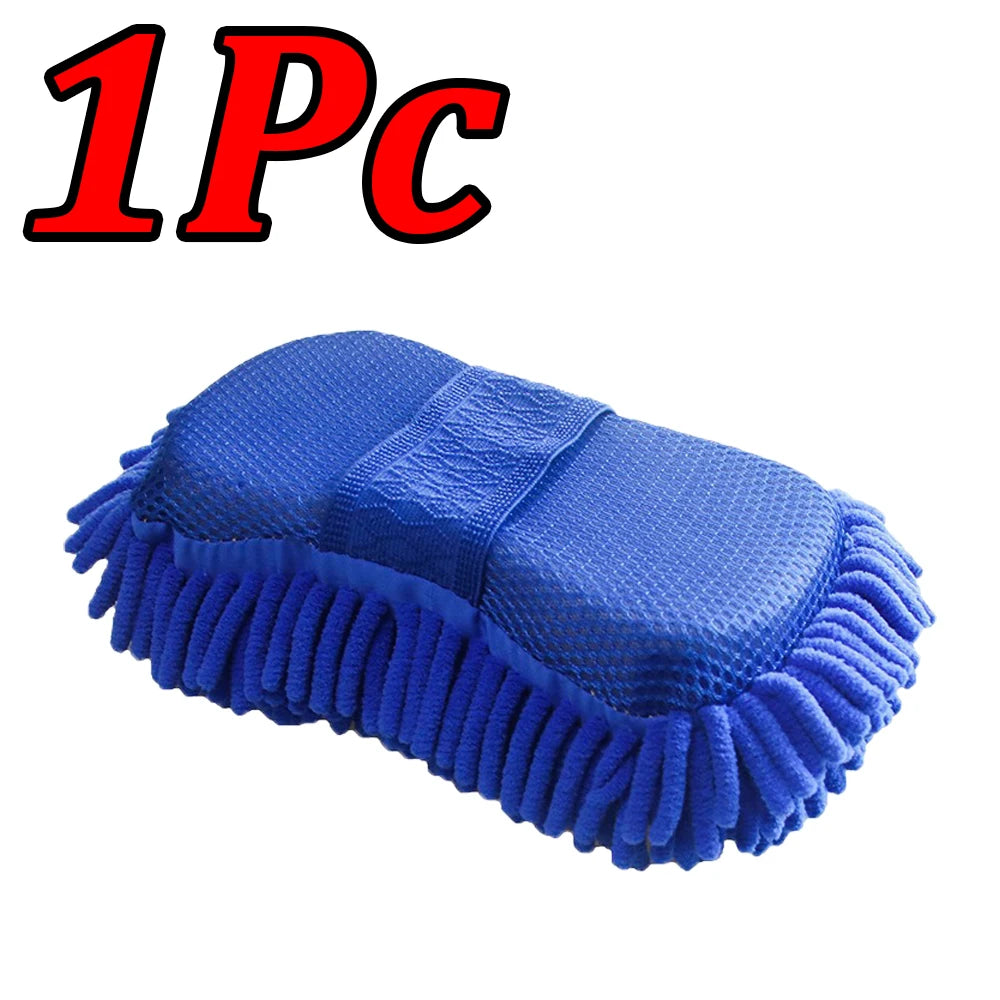 1-4Pcs Chenier Car Wash Sponge Car Gloves Automatic Washing Towel Gloves Ultra-fine Fiber Care Washing Brush Pad Cleaning Tool