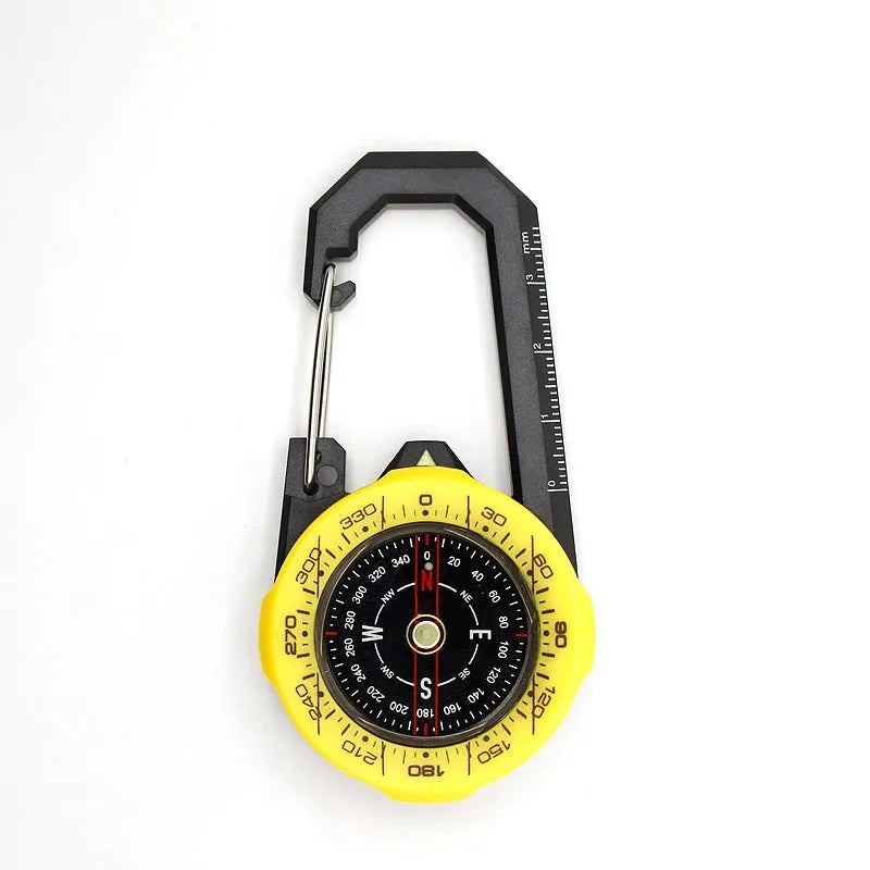 Portable Luminous Compass Carabiner Mini Survival Directional Tool for Outdoor Hiking Camping Mountaineering Survival Kids Gift