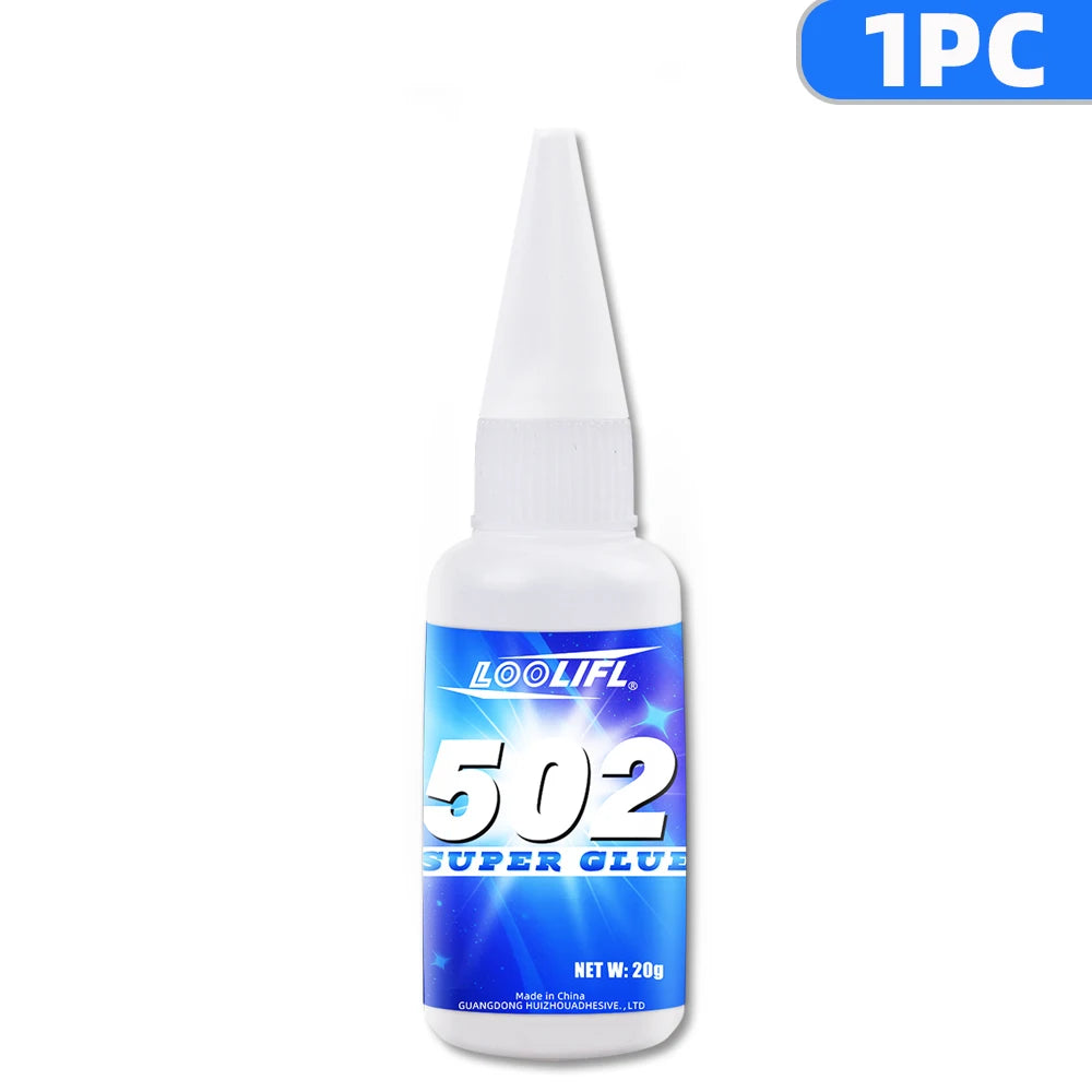 LOOLIFL 502 Super Glue 20g Strong Instant Adhesive for Plastic, Metal, Rubber, Ceramic, - Fast Drying Cyanoacrylate Glue with