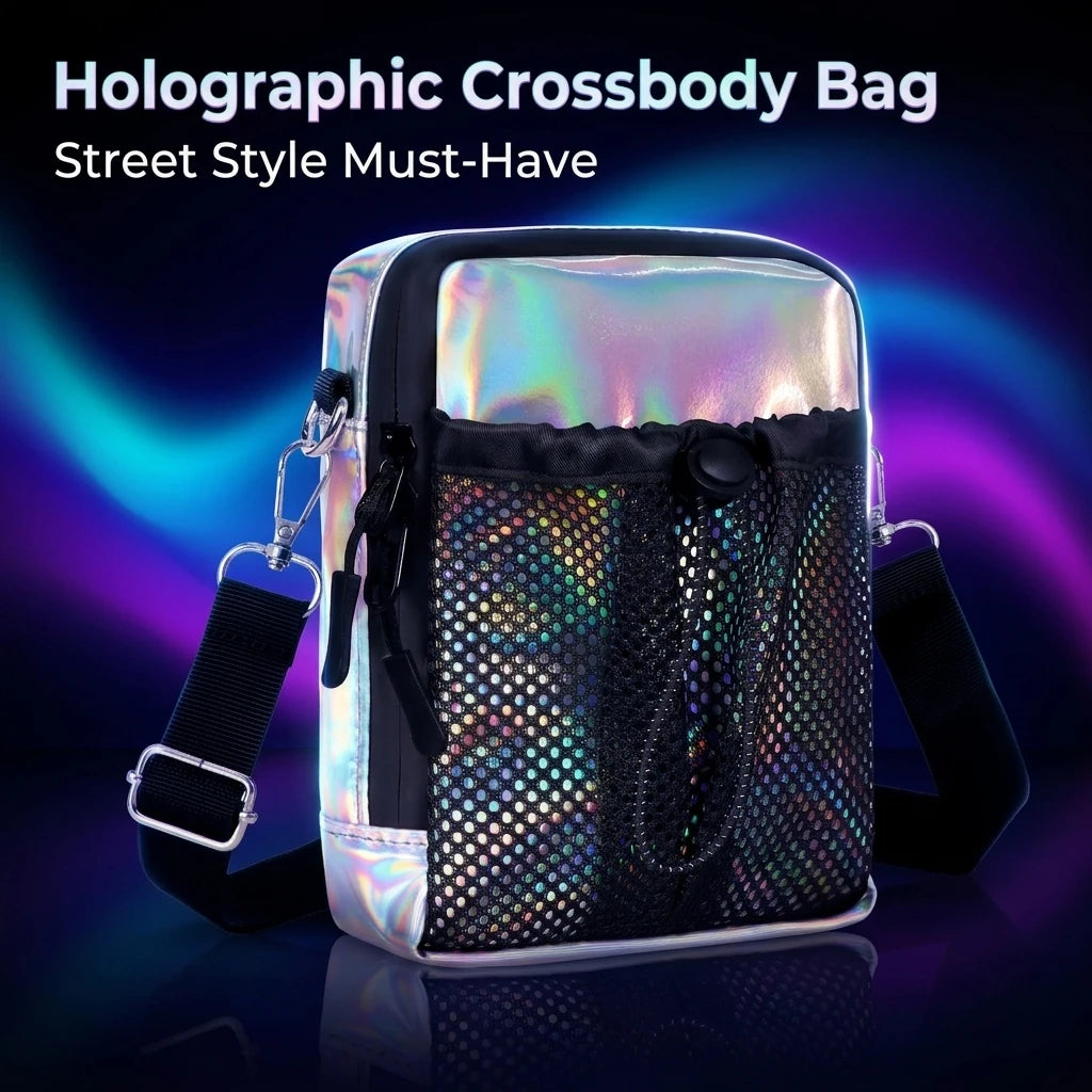Waterproof Small Crossbody Bag Multi Pocket Shoulder Sling Bag Outdoor Travel Chest Bag with Mesh Pocket for Men Women