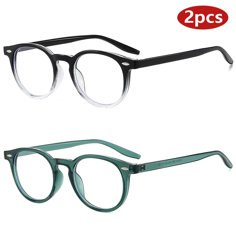 Hiking 2pcs Fashion Small Round Anti Light Glasses Women Multi Color Frame Design Eyewear for Men Driving Female Eyeglasses