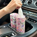 2pcs Flower Car Tissue Holder - Car Tissue Barrel Drawn Paper Printing Creative Hand Drawn Paper