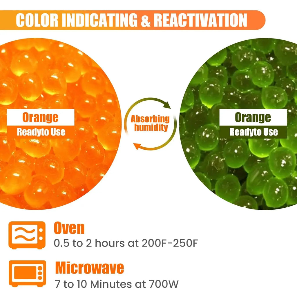 Reusable Silica Gel Desiccant Beads Orange Blue Indicating Moisture Absorber Dehumidifier For3D Printer Electronics Jewelry3-5mm